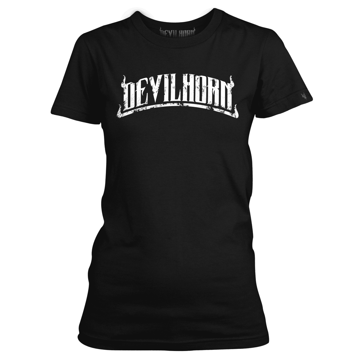 DEVILHORN CURVED LOGO LADIES t shirt - DEVILHORN