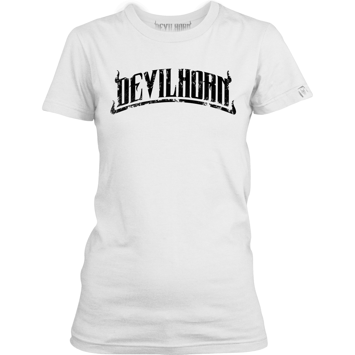 DEVILHORN CURVED LOGO LADIES t shirt - DEVILHORN
