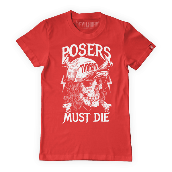 POSERS MUST DIE Mens Devilhorn metal t shirt - DEVILHORN