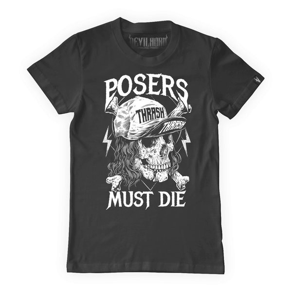 POSERS MUST DIE Mens Devilhorn metal t shirt - DEVILHORN