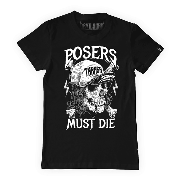 POSERS MUST DIE Mens Devilhorn metal t shirt - DEVILHORN