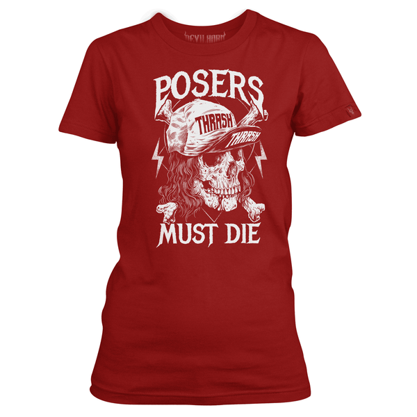 POSERS MUST DIE womens Devilhorn metal t shirt - DEVILHORN