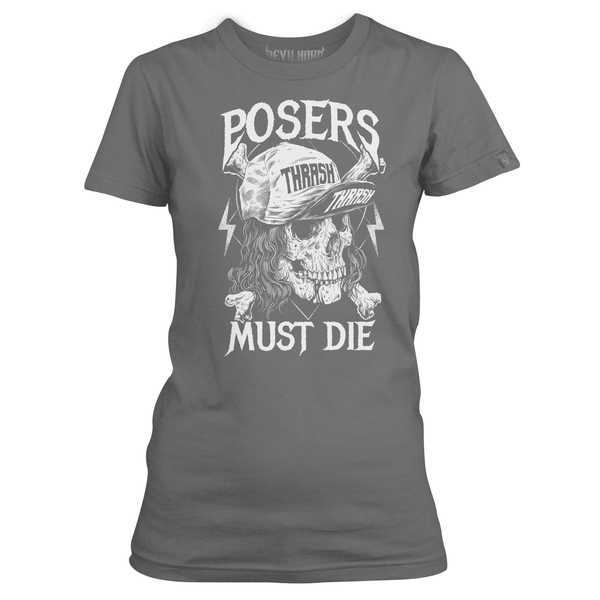 POSERS MUST DIE womens Devilhorn metal t shirt - DEVILHORN