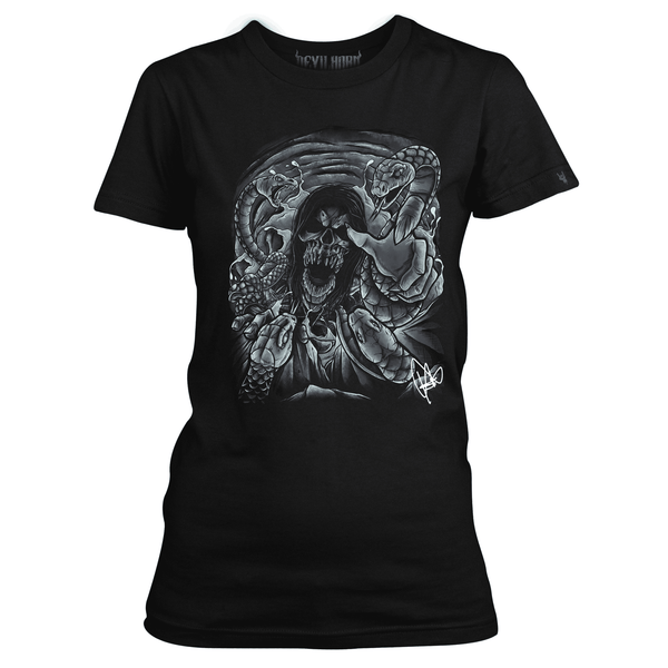TED AGUILAR "TEDS NIGHTMARE" SIGNATURE ladies t shirt - DEVILHORN